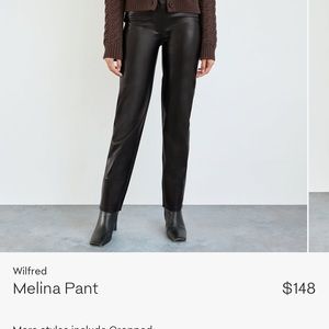 Aritzia Wilfred Black Melina Pants